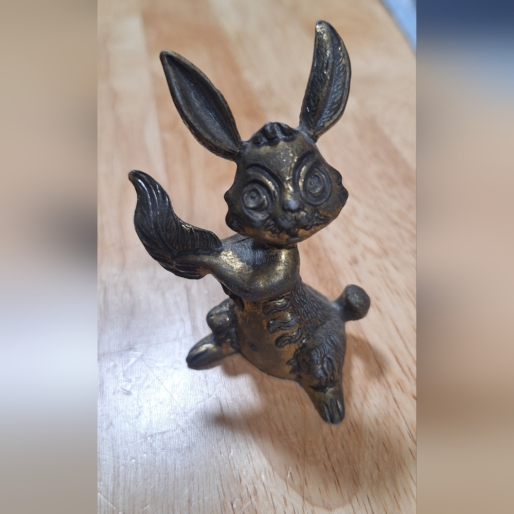 Antique Bronze Rabbit Figurine